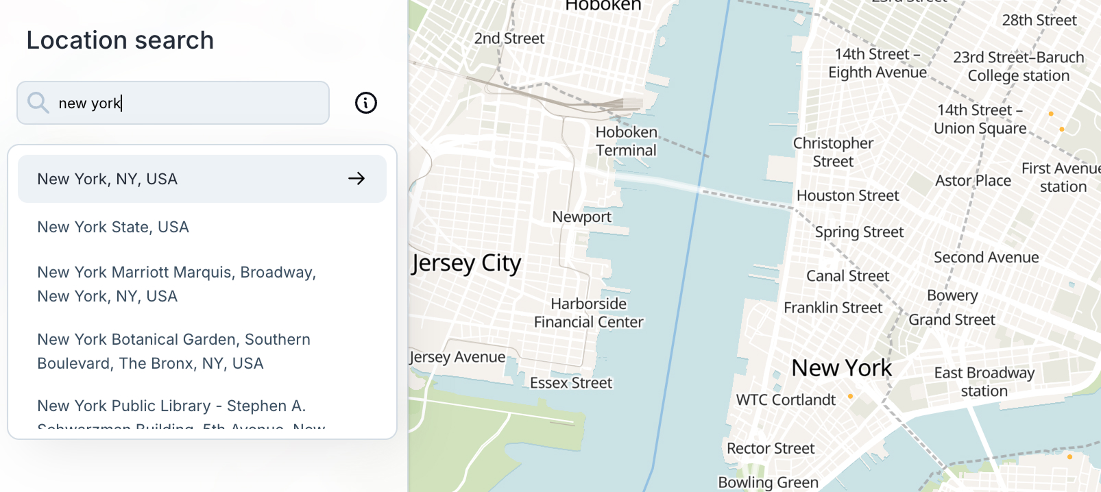 Location Search Widget