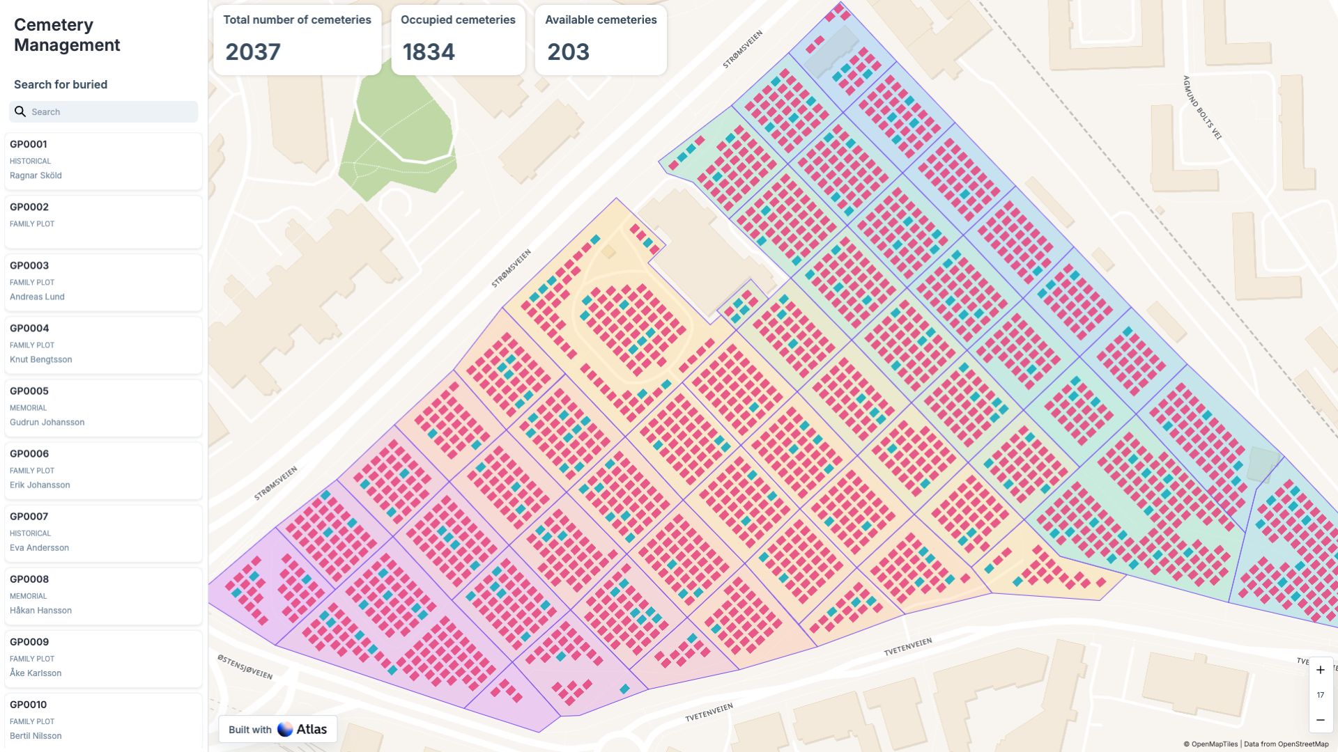 Cemetery Management Dashboard