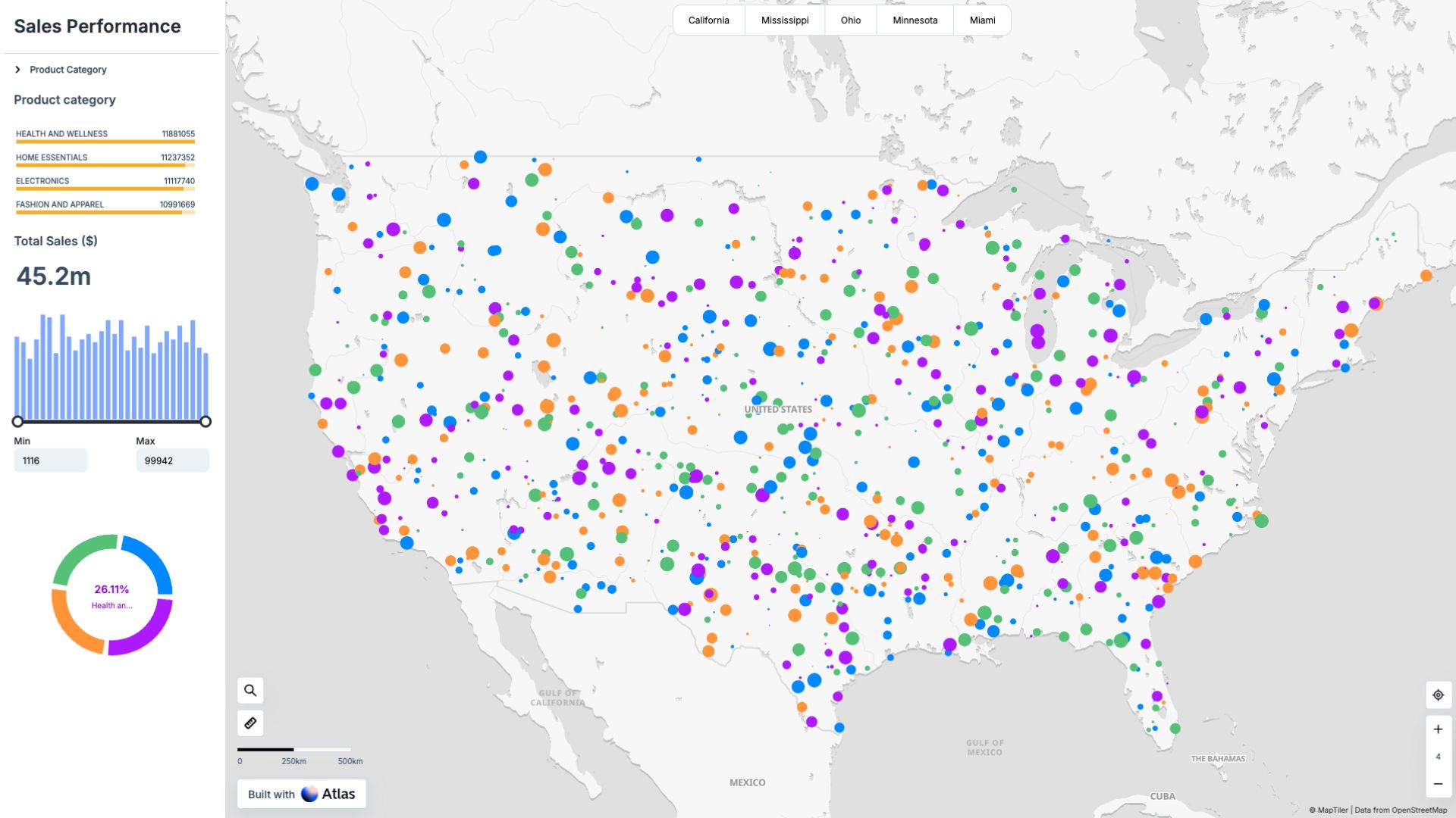 Sales Performance Map