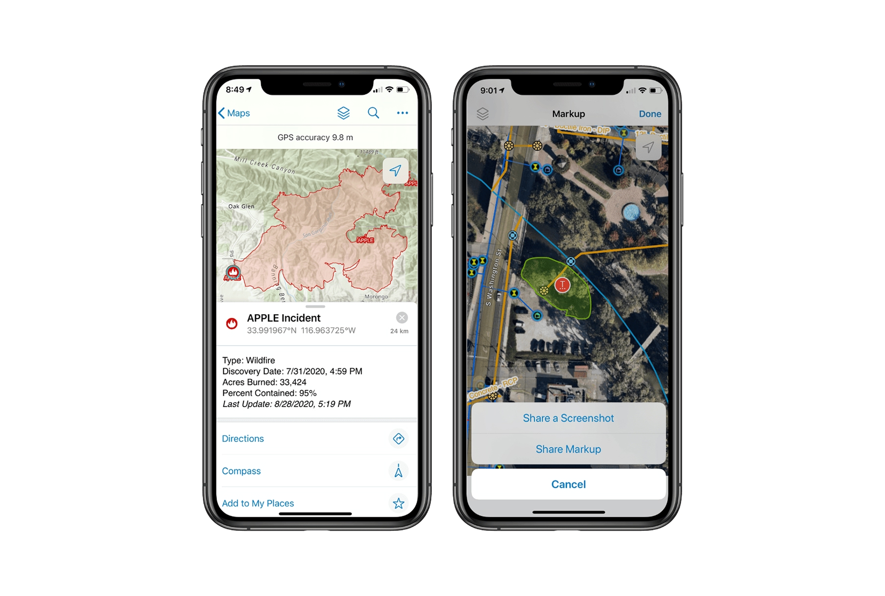 Esri Field Maps interface