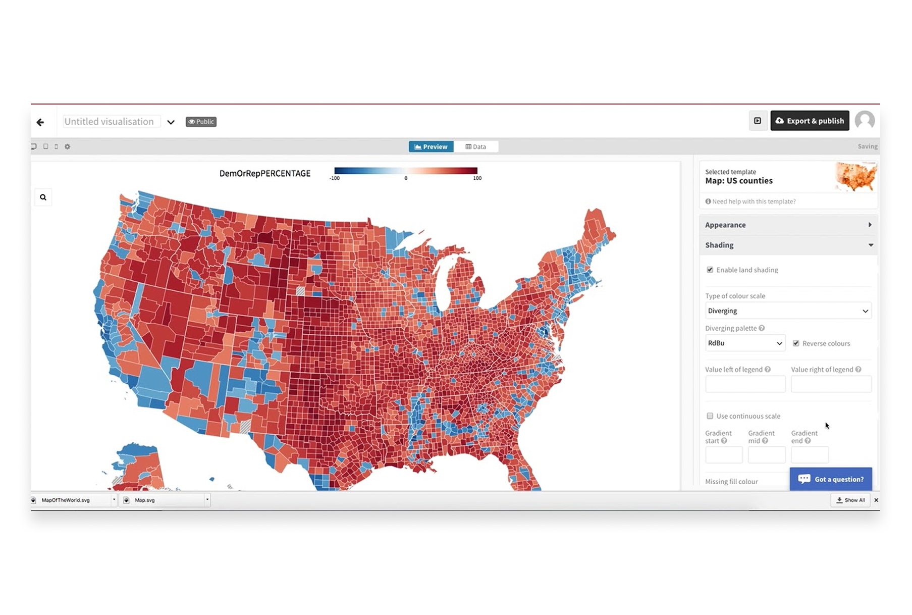 Flourish map visualization