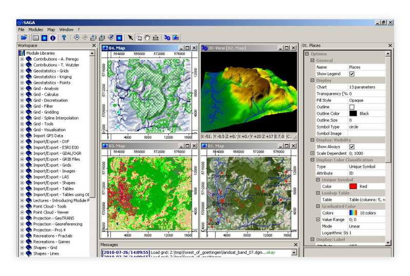 SAGA GIS interface